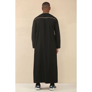 Thobez Men's Thobe Emirati Omani Jubba Islamic Clothing Muslim Kaftan Eid Robe Arab Gold Tassel Embroidery in Black Size: 52R Black 52R Thobez Men's Thobe Emirati Omani Jubba Islamic Clothing Muslim Kaftan Eid Robe Arab Gold Tassel Embroidery in Black Size: 52R Black 52R
