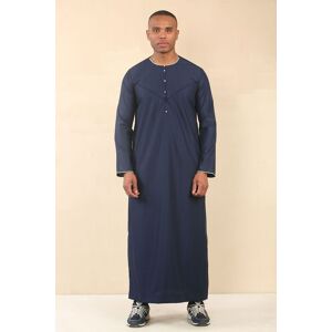 Thobez Men's Thobe Emirati Omani Jubba Islamic Clothing Muslim Kaftan Eid Robe Arab Gold Embroidery in Navy Size: 52R Navy 52R Thobez Men's Thobe Emirati Omani Jubba Islamic Clothing Muslim Kaftan Eid Robe Arab Gold Embroidery in Navy Size: 52R Navy 52R