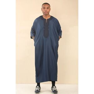 Thobez Men's Moroccan Thobe Gandoura Short Sleeve Jubba Islamic Clothing Kaftan Eid Robe Arab Embroidery in Navy Size: 56R Navy 56R Thobez Men's Moroccan Thobe Gandoura Short Sleeve Jubba Islamic Clothing Kaftan Eid Robe Arab Embroidery in Navy Size: 56R Navy 56R