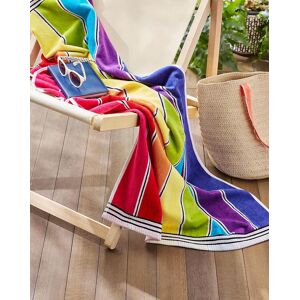 Allure Bath Fashions Rainbow Stripe Beach Towel - 100% Cotton Multicolor Allure Bath Fashions Rainbow Stripe Beach Towel - 100% Cotton Multicolor