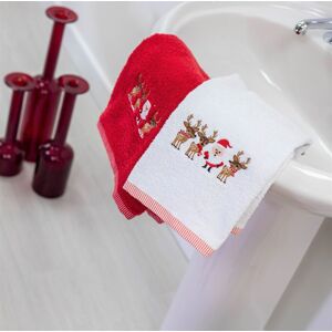 Allure Bath Fashions Christmas Santa Hand & Tea Towel Set - 2 Pack in Red Red Allure Bath Fashions Christmas Santa Hand & Tea Towel Set - 2 Pack in Red Red
