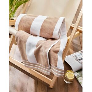 Allure Bath Fashions Jumbo Cabana Stripe Beach Towel - 100% Cotton in Beige Beige Allure Bath Fashions Jumbo Cabana Stripe Beach Towel - 100% Cotton in Beige Beige