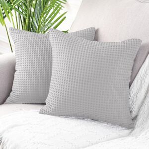 Allure Bath Fashions Hotel Waffle Cushion Covers Two Pack in Light Grey Size: 50 cm x 50 cm Light Grey 50 cm x 50 cm Allure Bath Fashions Hotel Waffle Cushion Covers Two Pack in Light Grey Size: 50 cm x 50 cm Light Grey 50 cm x 50 cm