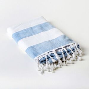 Allure Bath Fashions Striped Hammam Turkish Style Beach Towel in Blue Blue Allure Bath Fashions Striped Hammam Turkish Style Beach Towel in Blue Blue