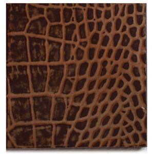 Posh Trading Company Set of Two Coasters - Faux Vintage Croc in Brown Brown Posh Trading Company Set of Two Coasters - Faux Vintage Croc in Brown Brown