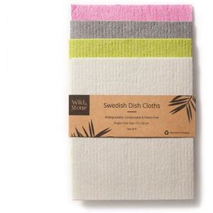 Wild & Stone Swedish Dish Cloths Compostable 4 Pack Multicolor Wild & Stone Swedish Dish Cloths Compostable 4 Pack Multicolor