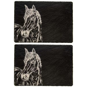 Selbrae House 2 Slate Place Mats - Horse Portrait in Dark Grey Size: 2 Pack Dark Grey 2 Pack Selbrae House 2 Slate Place Mats - Horse Portrait in Dark Grey Size: 2 Pack Dark Grey 2 Pack