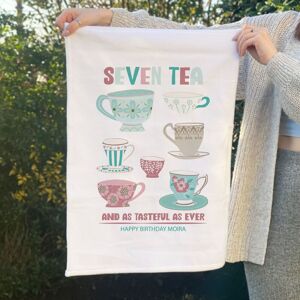 Afewhometruths Personalised Seven Tea 70th birthday gift tea towel in White Size: 600mm White 600mm Afewhometruths Personalised Seven Tea 70th birthday gift tea towel in White Size: 600mm White 600mm