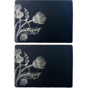 Selbrae House 2 Slate Place Mats - Thistle Trio in Dark Grey Size: 2 Pack Dark Grey 2 Pack Selbrae House 2 Slate Place Mats - Thistle Trio in Dark Grey Size: 2 Pack Dark Grey 2 Pack