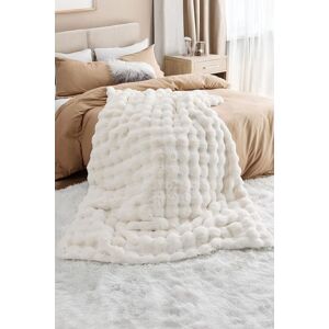 PEACH ACCESSORIES Small Luxurious Faux Fur Chair Blanket (100*160cm) (30in*63in) in Cream Cream PEACH ACCESSORIES Small Luxurious Faux Fur Chair Blanket (100*160cm) (30in*63in) in Cream Cream