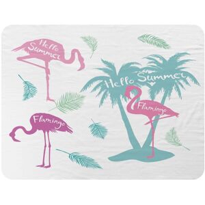 Benjamin Tate Design Palm & Flamingo Blanket in Natural Size: 120 cm x 150 cm Natural 120 cm x 150 cm Benjamin Tate Design Palm & Flamingo Blanket in Natural Size: 120 cm x 150 cm Natural 120 cm x 150 cm