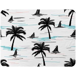 Benjamin Tate Design Palm Trees & Sailboats Blanket in Natural Size: 120 cm x 150 cm Natural 120 cm x 150 cm Benjamin Tate Design Palm Trees & Sailboats Blanket in Natural Size: 120 cm x 150 cm Natural 120 cm x 150 cm