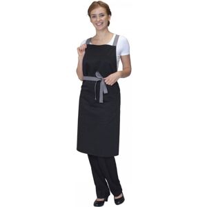 Dennys Cross Back Apron in Black Black Dennys Cross Back Apron in Black Black