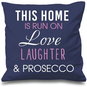 60 SECOND MAKEOVER Navy Cushion Cover This Home Is Run By Love Laughter & Prosecco 16" x 16" Mum Friend Gift Decorative Cushion Home Navy 40 cm x 40 cm 60 SECOND MAKEOVER Navy Cushion Cover This Home Is Run By Love Laughter & Prosecco 16" x 16" Mum Friend Gift Decorative Cushion Home Navy 40 cm x 40 cm