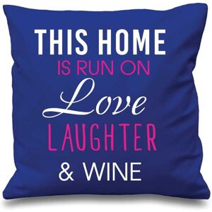 60 SECOND MAKEOVER Blue Cushion Cover This Home Is Run By Love Laughter & Wine 16" x 16" Mum Friend Gift Decorative Cushion Home Size: 40 cm x 40 cm Blue 40 cm x 40 cm 60 SECOND MAKEOVER Blue Cushion Cover This Home Is Run By Love Laughter & Wine 16" x 16" Mum Friend Gift Decorative Cushion Home Size: 40 cm x 40 cm Blue 40 cm x 40 cm