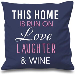 60 SECOND MAKEOVER Navy Cushion Cover This Home Is Run By Love Laughter & Wine 16" x 16" Mum Friend Gift Decorative Cushion Home Size: 40 cm x 40 cm Navy 40 cm x 40 cm 60 SECOND MAKEOVER Navy Cushion Cover This Home Is Run By Love Laughter & Wine 16" x 16" Mum Friend Gift Decorative Cushion Home Size: 40 cm x 40 cm Navy 40 cm x 40 cm
