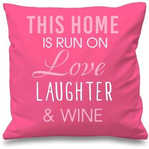 60 SECOND MAKEOVER Pink Cushion Cover This Home Is Run By Love Laughter & Wine 16" x 16" Mum Friend Gift Decorative Cushion Home Size: 40 cm x 40 cm Pink 40 cm x 40 cm 60 SECOND MAKEOVER Pink Cushion Cover This Home Is Run By Love Laughter & Wine 16" x 16" Mum Friend Gift Decorative Cushion Home Size: 40 cm x 40 cm Pink 40 cm x 40 cm