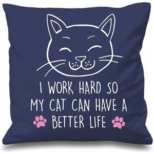 60 SECOND MAKEOVER Navy Cushion Cover Cat I Work Hard So My Cat Can have A Better Life 16" x 16" Mum Friend Gift Decorative Size: 40 cm x 40 cm Navy 40 cm x 40 cm 60 SECOND MAKEOVER Navy Cushion Cover Cat I Work Hard So My Cat Can have A Better Life 16" x 16" Mum Friend Gift Decorative Size: 40 cm x 40 cm Navy 40 cm x 40 cm