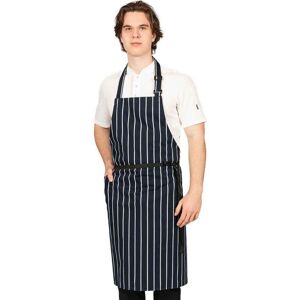Dennys Contrast Striped Polycotton Side Pocket Full Apron in Navy Navy Dennys Contrast Striped Polycotton Side Pocket Full Apron in Navy Navy
