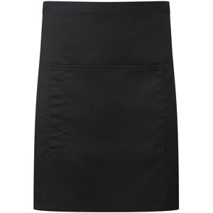 Premier Colours Front Pocket Waist Apron in Black Black Premier Colours Front Pocket Waist Apron in Black Black
