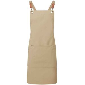 Premier Cross Back Bib Apron in Natural Natural Premier Cross Back Bib Apron in Natural Natural