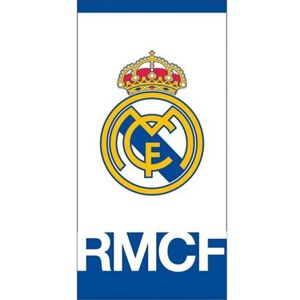 Real Madrid CF Crest Beach Towel in White White Real Madrid CF Crest Beach Towel in White White