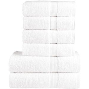 Berkfield Home 6 Piece Premium Towel Set SOLUND White 600 gsm White Berkfield Home 6 Piece Premium Towel Set SOLUND White 600 gsm White