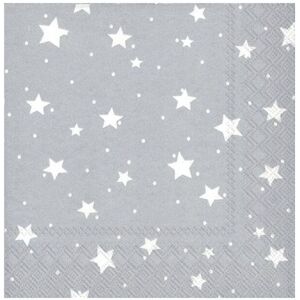 IHR Ideal Home Range Silver Star Cocktail Napkins 20pk Size: 20 Pack Silver 20 Pack IHR Ideal Home Range Silver Star Cocktail Napkins 20pk Size: 20 Pack Silver 20 Pack