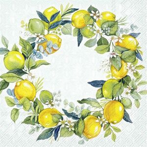 IHR Ideal Home Range Lunch Napkins Lemon Wreath Mint 33cm 3ply 20 Pack Mint IHR Ideal Home Range Lunch Napkins Lemon Wreath Mint 33cm 3ply 20 Pack Mint