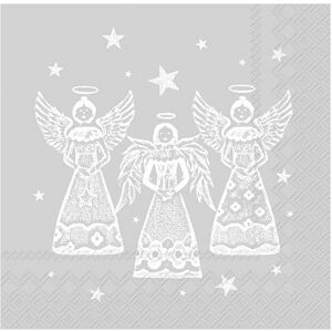 IHR Ideal Home Range Bright Angels Silver Lunch Napkins 20pk Silver IHR Ideal Home Range Bright Angels Silver Lunch Napkins 20pk Silver