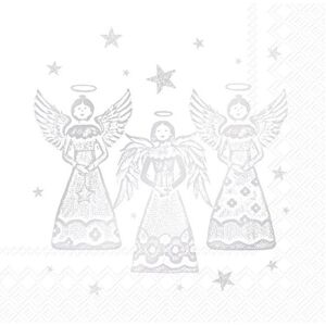 IHR Ideal Home Range Bright Angels White Lunch Napkins 20pk White IHR Ideal Home Range Bright Angels White Lunch Napkins 20pk White