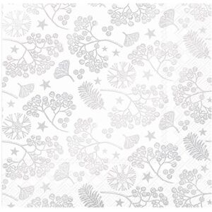 IHR Ideal Home Range Bright Winter Branches White Cocktail Napkins 20pk White IHR Ideal Home Range Bright Winter Branches White Cocktail Napkins 20pk White