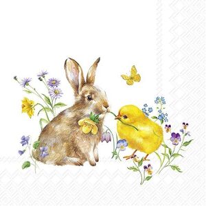 IHR Ideal Home Range Lunch Napkins Easter Bunny & Chick 33cm 3ply 20 Pack in White White IHR Ideal Home Range Lunch Napkins Easter Bunny & Chick 33cm 3ply 20 Pack in White White