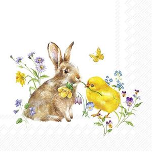 IHR Ideal Home Range Cocktail Napkins Easter Bunny & Chick 25cm 3ply 20 Pack in White White IHR Ideal Home Range Cocktail Napkins Easter Bunny & Chick 25cm 3ply 20 Pack in White White