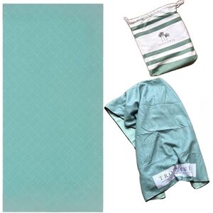 LARANGE Beach Towel with Bag Microfiber Waffle Construction Double-Sided 160 X 80 in Green Green LARANGE Beach Towel with Bag Microfiber Waffle Construction Double-Sided 160 X 80 in Green Green