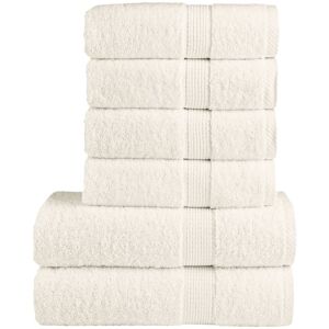 Berkfield Home 6 Piece Premium Towel Set SOLUND Cream 600 gsm Cream Berkfield Home 6 Piece Premium Towel Set SOLUND Cream 600 gsm Cream