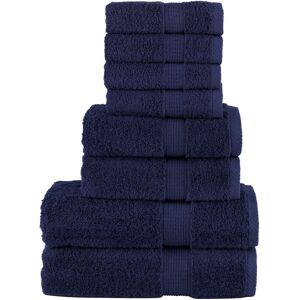 Berkfield Home 8 Piece Premium Towel Set SOLUND Navy Blue 600 gsm Blue Berkfield Home 8 Piece Premium Towel Set SOLUND Navy Blue 600 gsm Blue