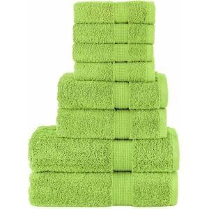 Berkfield Home 8 Piece Premium Towel Set SOLUND Apple Green 600 gsm Green Berkfield Home 8 Piece Premium Towel Set SOLUND Apple Green 600 gsm Green