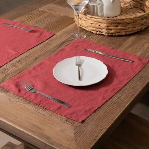 Native Natural Brick Red Set of 4 100% Linen Placemats Red Native Natural Brick Red Set of 4 100% Linen Placemats Red