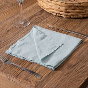 Native Natural Aqua Set of 4 100% Linen Napkins in Blue Blue Native Natural Aqua Set of 4 100% Linen Napkins in Blue Blue