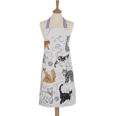 Ulster Weavers 'Feline Friends' Animal Print 100% Cotton Apron in Grey Grey Ulster Weavers 'Feline Friends' Animal Print 100% Cotton Apron in Grey Grey