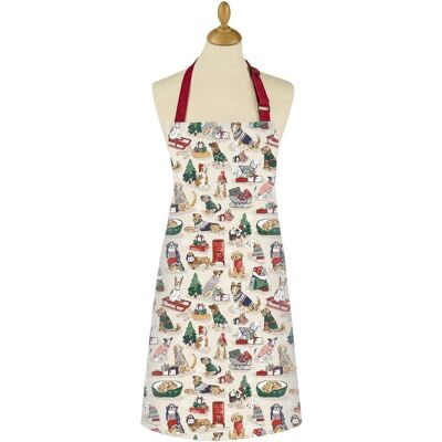 Ulster Weavers 'Merry Mutts' Christmas Animals 100% Cotton Apron in Red Red Ulster Weavers 'Merry Mutts' Christmas Animals 100% Cotton Apron in Red Red