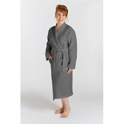 Lazy Linen Women's 'Pure Washed Linen' Bathrobe in Charcoal Size: 14-16 Charcoal 14-16 Lazy Linen Women's 'Pure Washed Linen' Bathrobe in Charcoal Size: 14-16 Charcoal 14-16