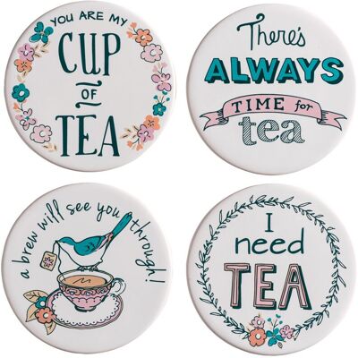 Orsina Set Of Four Pretty Things Coasters Multicolor Orsina Set Of Four Pretty Things Coasters Multicolor