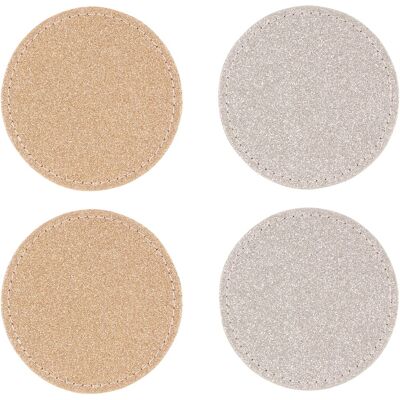 Orsina Reversible Glitter Place Settings Reversible Gold & Silver Glitter Coasters Multicolor Orsina Reversible Glitter Place Settings Reversible Gold & Silver Glitter Coasters Multicolor