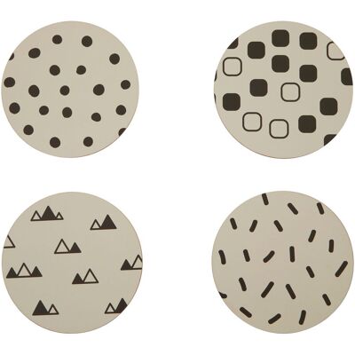Orsina Set Of 4 Eclectic All Sorts Coasters, Water Absorbent Monochromatic Circle Coasters, Ideal for Everyday Use in White White Orsina Set Of 4 Eclectic All Sorts Coasters, Water Absorbent Monochromatic Circle Coasters, Ideal for Everyday Use in White White