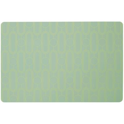 Orsina Set Of Four Blue Placemats, Contemporary Heat Resistant Dining Mats, Stylish Stainless Steel Foil Accent in Green Green Orsina Set Of Four Blue Placemats, Contemporary Heat Resistant Dining Mats, Stylish Stainless Steel Foil Accent in Green Green