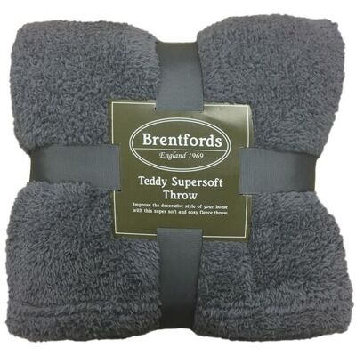 OHS Large Teddy Fleece Throw Blanket in Charcoal Size: 200 cm x 240 cm Charcoal 200 cm x 240 cm OHS Large Teddy Fleece Throw Blanket in Charcoal Size: 200 cm x 240 cm Charcoal 200 cm x 240 cm