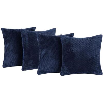 OHS 4 Pack of Waffle Fleece Square Cushion Covers in Navy Size: 45 cm x 45 cm Navy 45 cm x 45 cm OHS 4 Pack of Waffle Fleece Square Cushion Covers in Navy Size: 45 cm x 45 cm Navy 45 cm x 45 cm