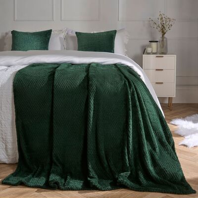 OHS Luxury Large Waffle Honeycomb Mink Warm Throw in Dark Green Size: 125 cm x 150 cm Dark Green 125 cm x 150 cm OHS Luxury Large Waffle Honeycomb Mink Warm Throw in Dark Green Size: 125 cm x 150 cm Dark Green 125 cm x 150 cm